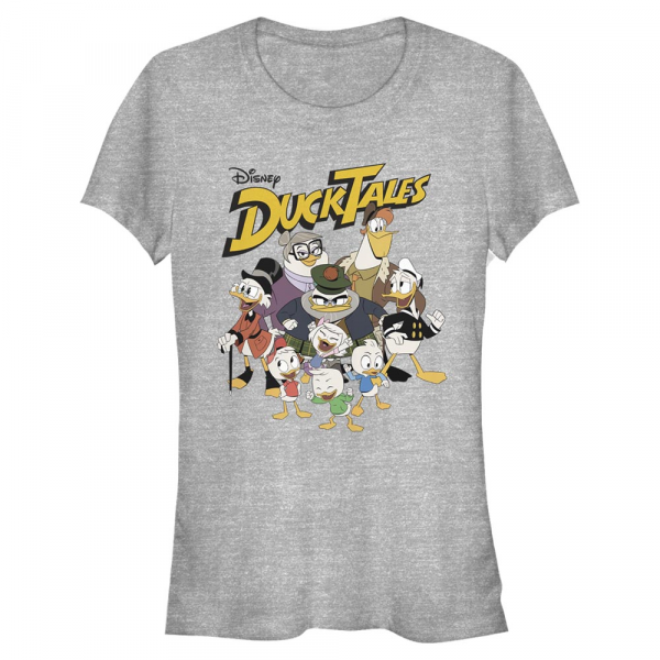 Disney Classics - Kačeří příběhy - Skupina DuckTales Group - Dámské Tričko - Melírově šedá - Napřed