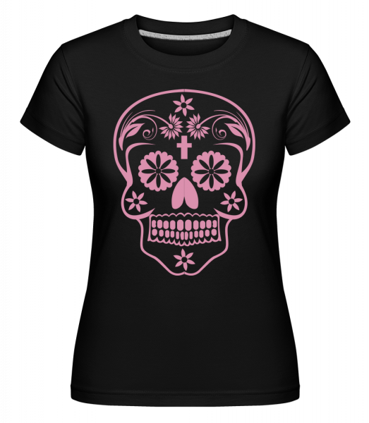 Día de los Muertos Skull -  Shirtinator tričko pro dámy - Černá - Napřed