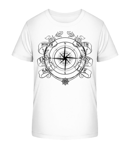Sailing Compass - Detské Bio tričko Stanley Stella - Bílá - Napřed