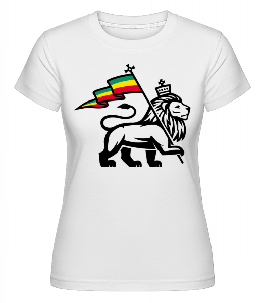 Lion Jamaican Flag -  Shirtinator tričko pro dámy - Bílá - Napřed