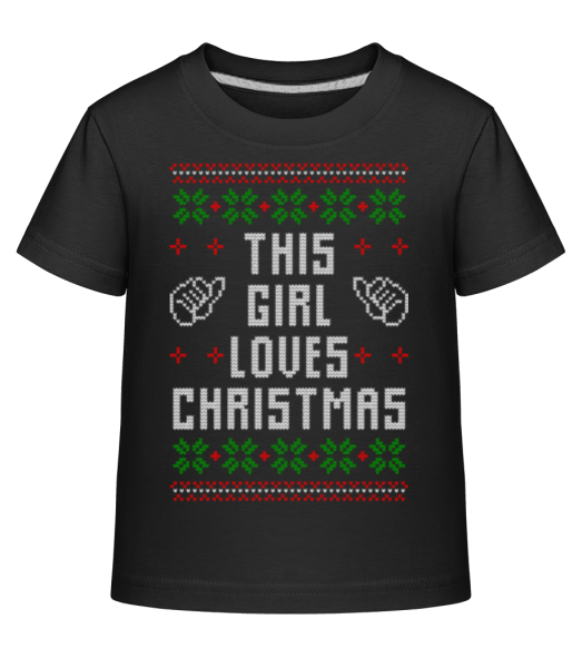 This Girl Loves Christmas - Dĕtské Shirtinator tričko - Černá - Napřed