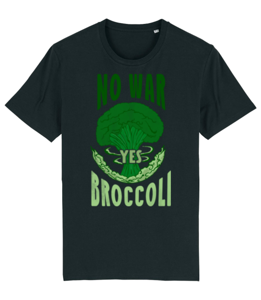 No War Yes Broccoli - Pánské bio tričko Stanley Stella - Černá - Napřed