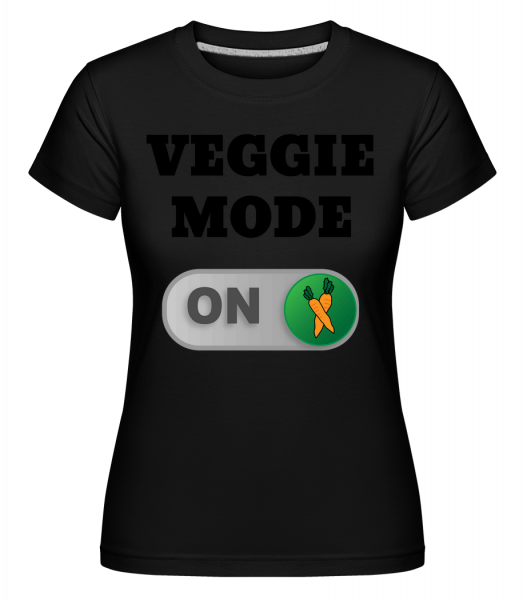 Veggie Mode On - Mrkev -  Shirtinator tričko pro dámy - Černá - Napřed