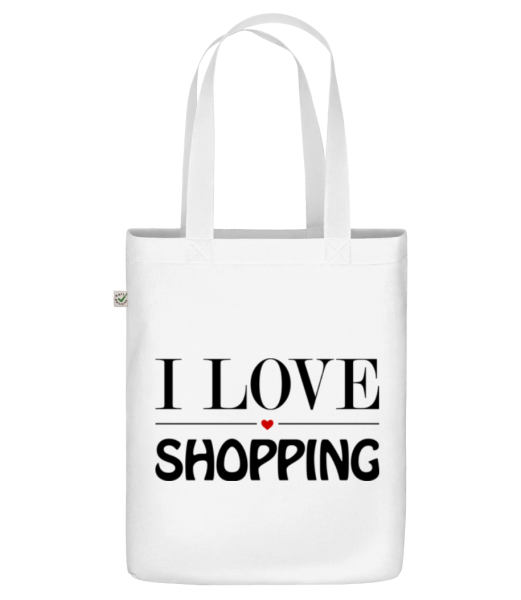 Miluji nakupování - Organická taška - Bílá - Napřed