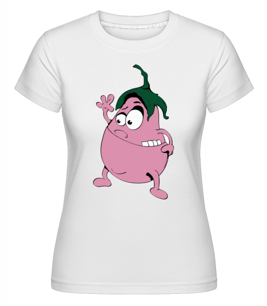 blázen Baklažán -  Shirtinator tričko pro dámy - Bílá - Napřed
