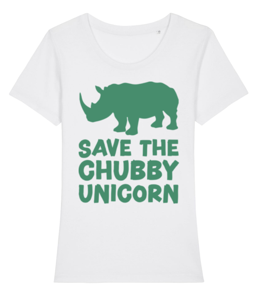 Save The Chubby Unicorn - Dámské bio tričko Stanley Stella - Bílá - Napřed