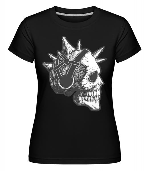 Punk Skull -  Shirtinator tričko pro dámy - Černá - Napřed