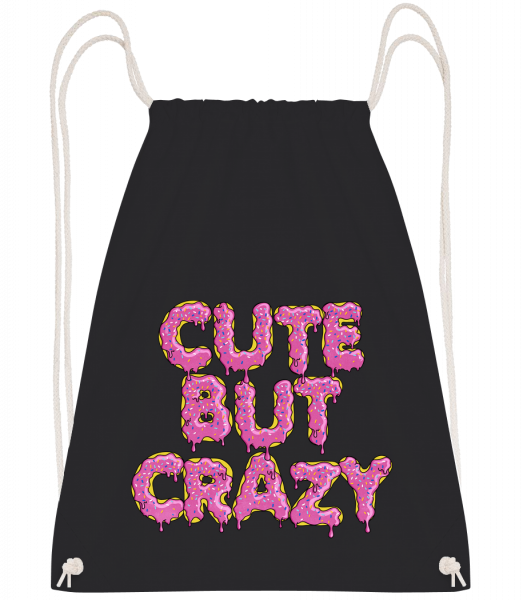Cute But Crazy - Drawstring batoh se šňůrkami - Černá - Napřed