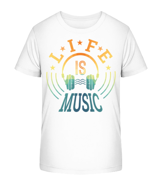Život je hudba - Detské Bio tričko Stanley Stella - Bílá - Napřed
