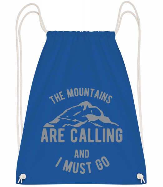The Mountains Are Calling - Drawstring batoh se šňůrkami - Královská modrá - Napřed
