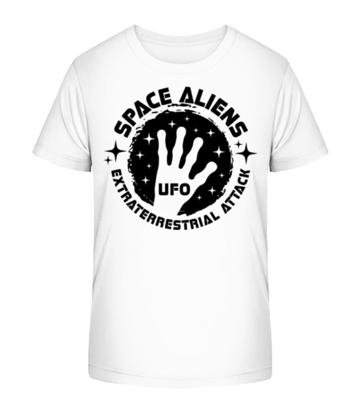 Space Aliens Ufo - Detské Bio tričko Stanley Stella - Bílá - Napřed