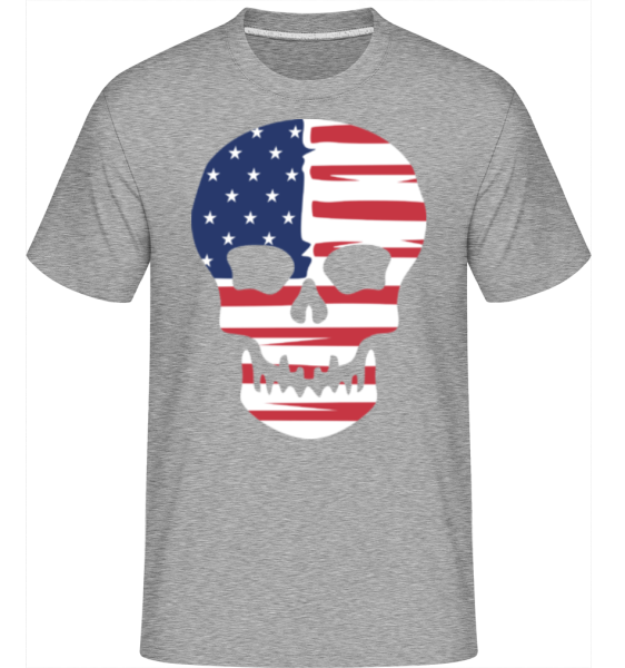 American Skull -  Shirtinator tričko pro pány - Melírově šedá - Napřed