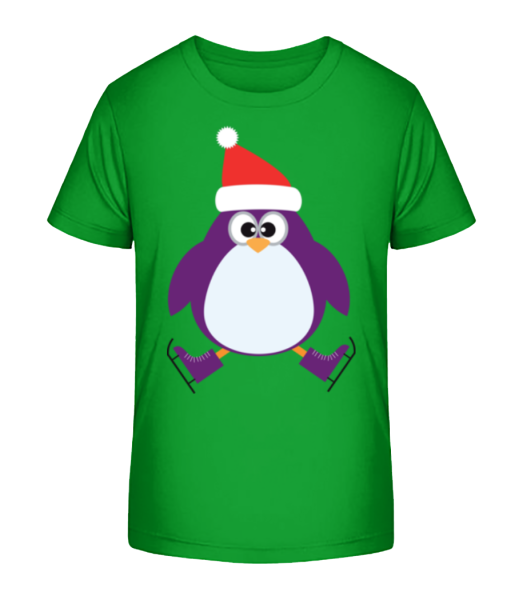 Ice Skate Penguin - Detské Bio tričko Stanley Stella - Zelená - Napřed