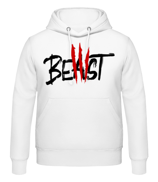 Beast - Pánská mikina s kapucí - Bílá - Napřed