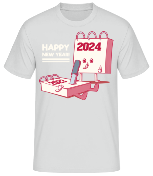 New Year 2024 - Pánské basic tričko - Melírově šedá - Napřed