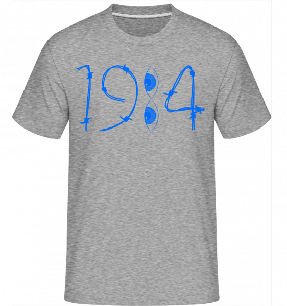 1984 dráty Oči -  Shirtinator tričko pro pány - Melírově šedá - Napřed