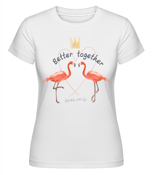 Lepší spolupráce Flamingos -  Shirtinator tričko pro dámy - Bílá - Napřed