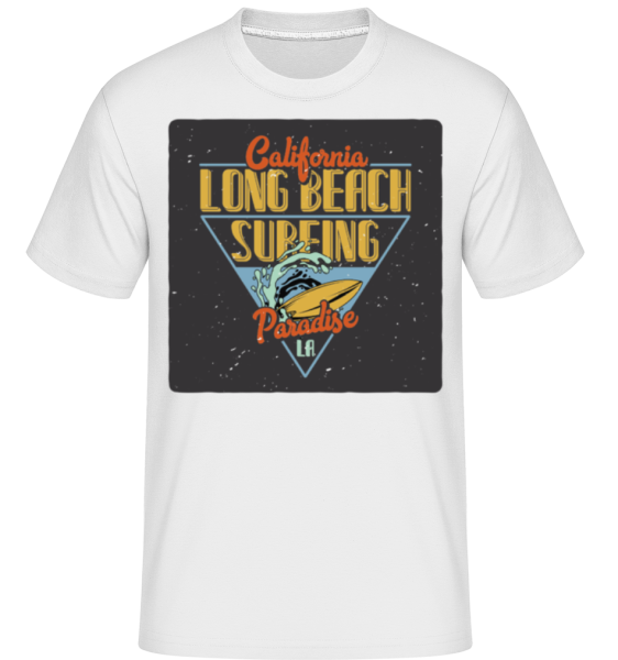Long Beach Surfing -  Shirtinator tričko pro pány - Bílá - Napřed