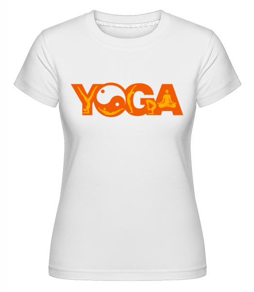 Jóga Sign Orange -  Shirtinator tričko pro dámy - Bílá - Napřed