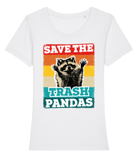 Save The Trash Pandas - Dámské bio tričko Stanley Stella - Bílá - Napřed