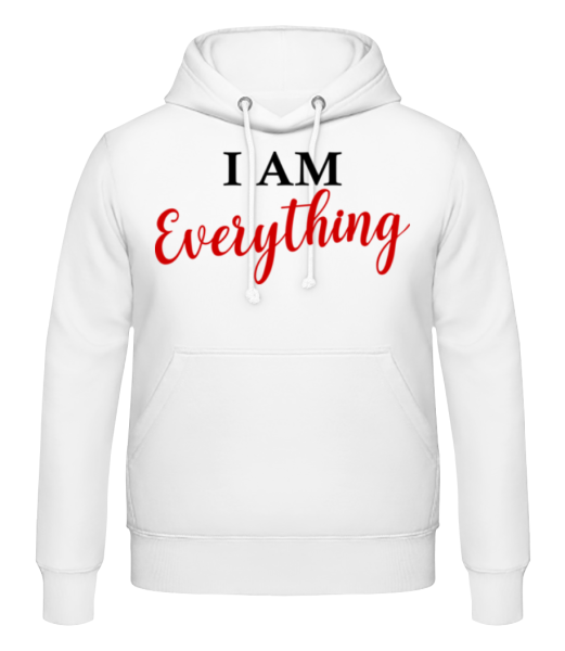 I Am Everything - Pánská mikina s kapucí - Bílá - Napřed