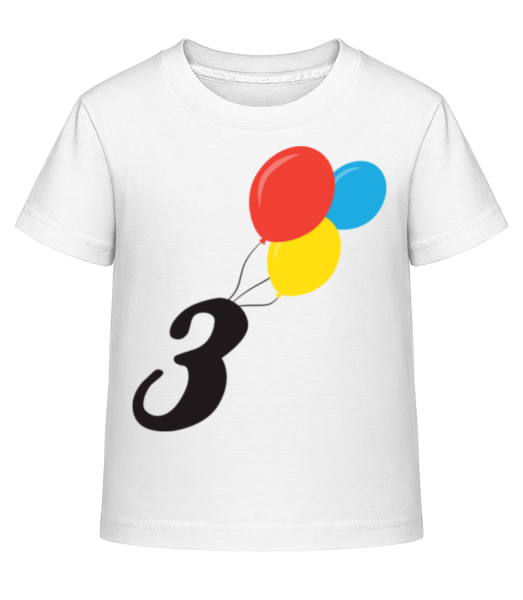 Anniversary 3 Balloons - Dĕtské Shirtinator tričko - Bílá - Napřed