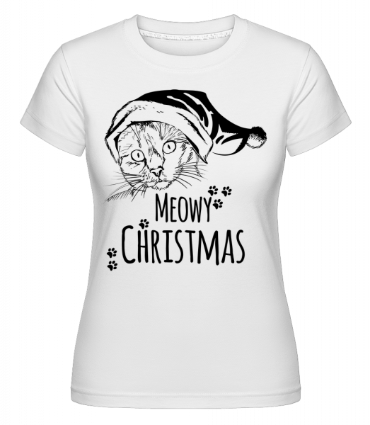 Meowy Christmas -  Shirtinator tričko pro dámy - Bílá - Napřed