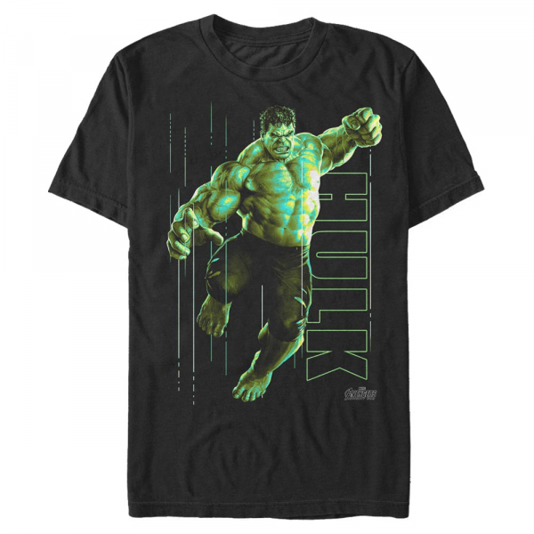 Marvel - Hulk Glow - Pánské Tričko - Černá - Napřed