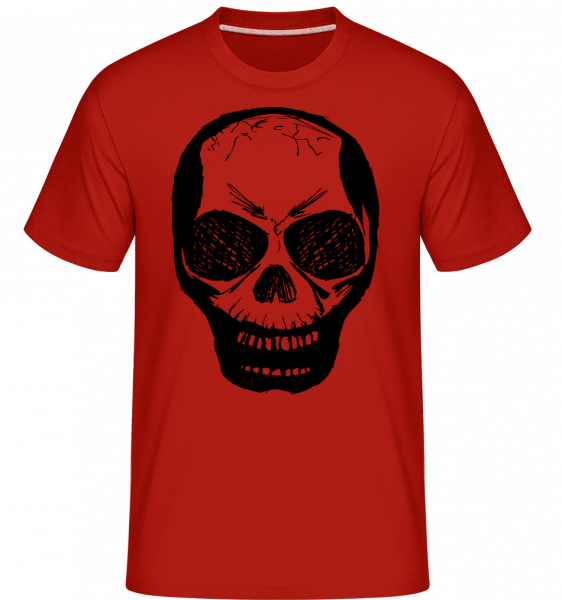 Skull Black -  Shirtinator tričko pro pány - Červená - Napřed