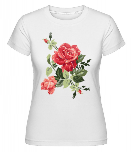 Červené růže -  Shirtinator tričko pro dámy - Bílá - Napřed