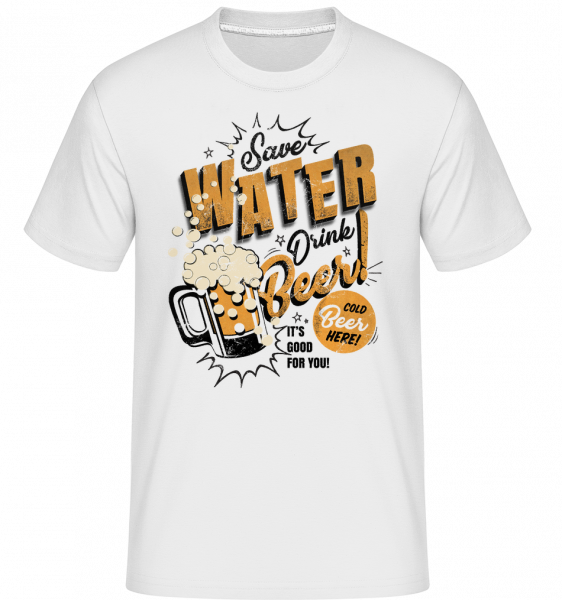 Save Water Drink Pivo -  Shirtinator tričko pro pány - Bílá - Napřed