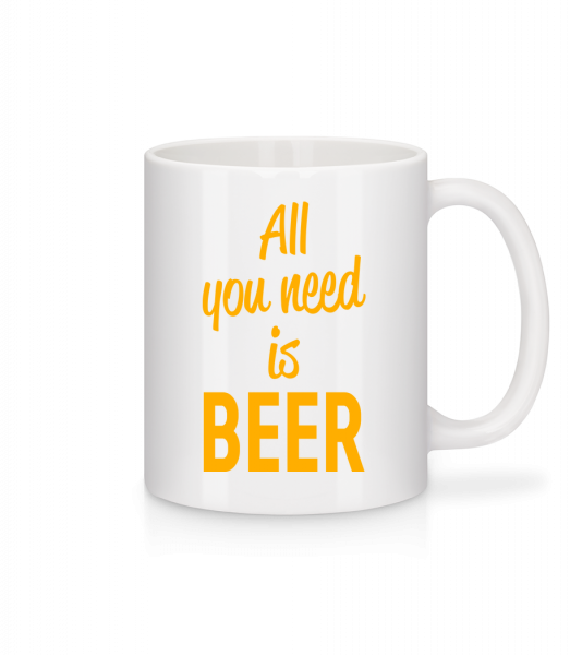 All You Need Is Beer - Keramický hrnek - Bílá - Napřed
