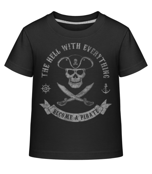 Staňte se pirátem - Dĕtské Shirtinator tričko - Černá - Napřed