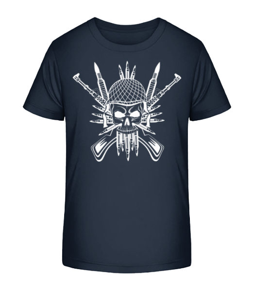 Voják Skull Tattoo - Detské Bio tričko Stanley Stella - Namořnická modrá - Napřed