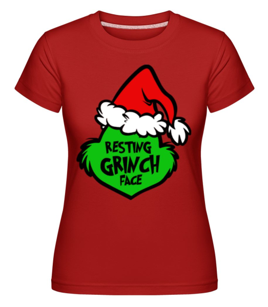 Resting Grinch Face 2 -  Shirtinator tričko pro dámy - Červená - Napřed