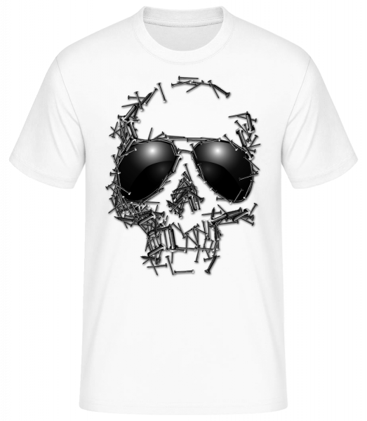 Lebka hřebíků - Pánské basic tričko - Bílá - Napřed