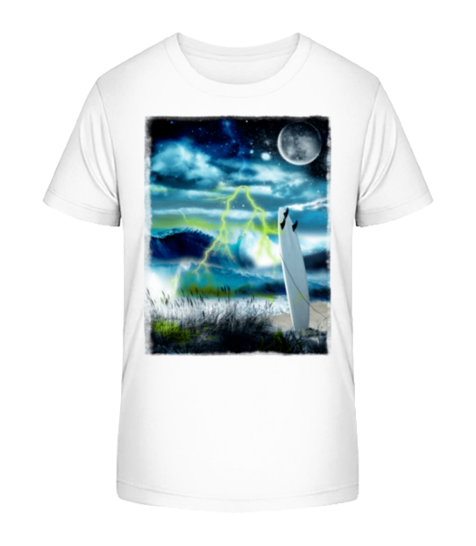 Beach V Space - Detské Bio tričko Stanley Stella - Bílá - Napřed