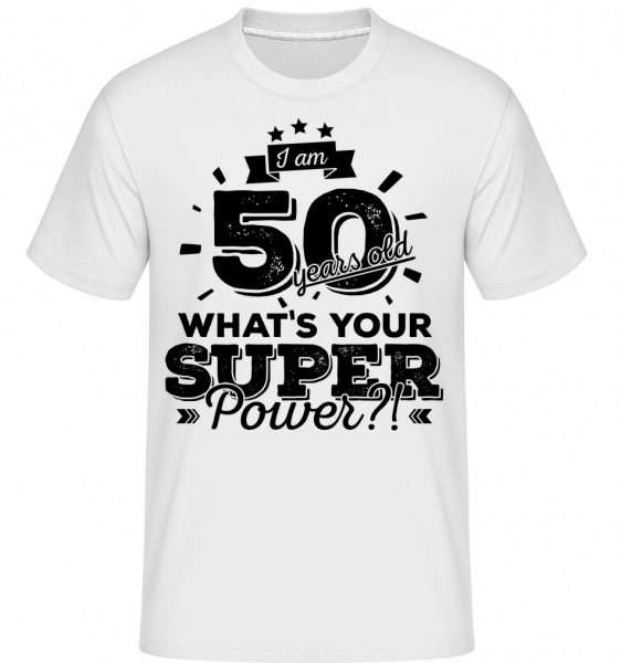 50 Years Super Power -  Shirtinator tričko pro pány - Bílá - Napřed