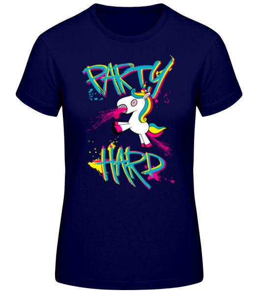 Party Hard Unicorn - Dámské basic tričko - Namořnická modrá - Napřed