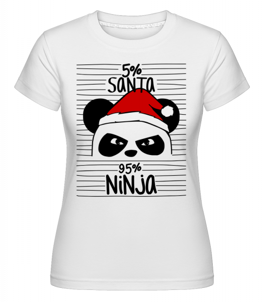 Santa Ninja Panda -  Shirtinator tričko pro dámy - Bílá - Napřed