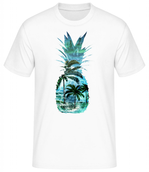 ananas Palms - Pánské basic tričko - Bílá - Napřed