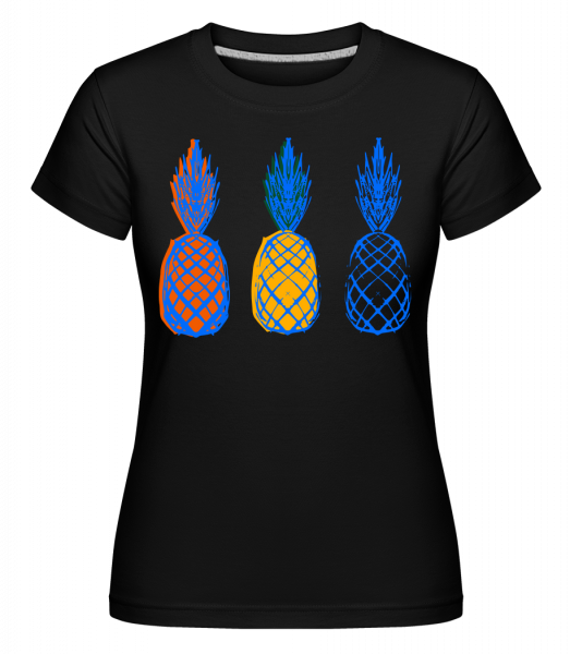 ananas Painting -  Shirtinator tričko pro dámy - Černá - Napřed