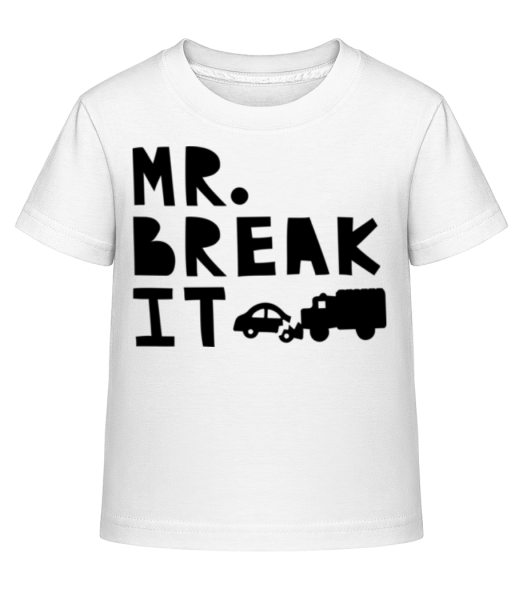 Mr Break It - Dĕtské Shirtinator tričko - Bílá - Napřed