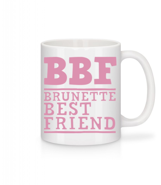 BFF Brunette Best Friend - Keramický hrnek - Bílá - Napřed