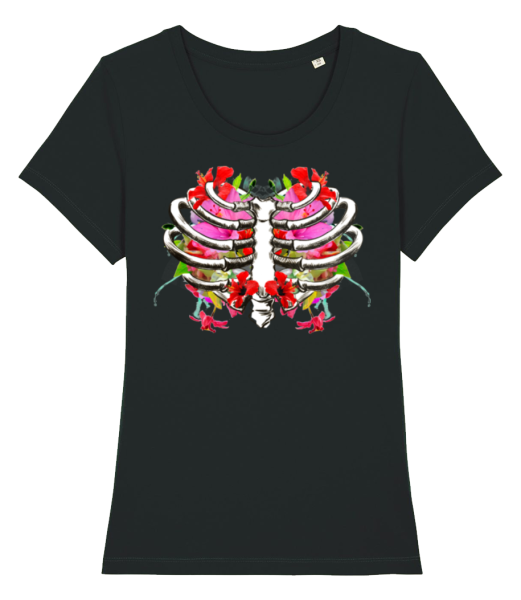 květiny Lung - Dámské bio tričko Stanley Stella - Černá - Napřed