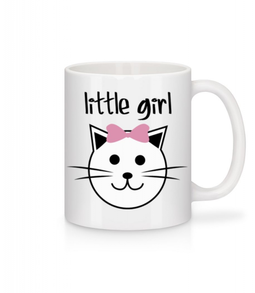 Little Girl - Cat - Keramický hrnek - Bílá - Napřed