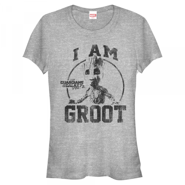 Marvel - Strážci Galaxie - Groot Collegiate - Dámské Tričko - Melírově šedá - Napřed
