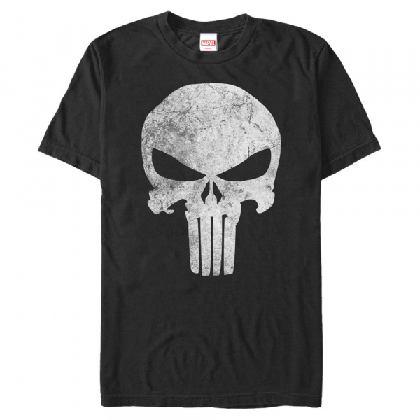 Marvel - Punisher Distressed Skull - Pánské Tričko - Černá - Napřed