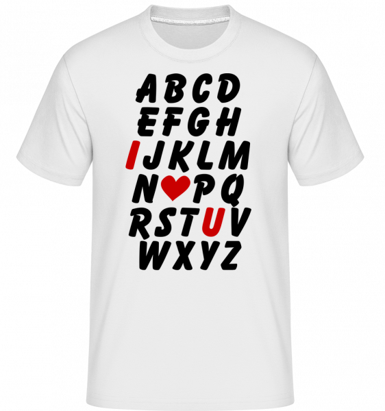 láska Alphabet -  Shirtinator tričko pro pány - Bílá - Napřed