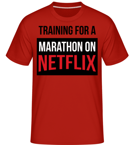 Marathon On Netflix -  Shirtinator tričko pro pány - Červená - Napřed